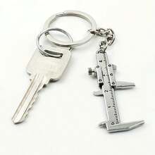 1入組銀色迷你游標卡鉗鑰匙扣,適用於高精度微型工具測量尺 - 銀色 - 查看 7