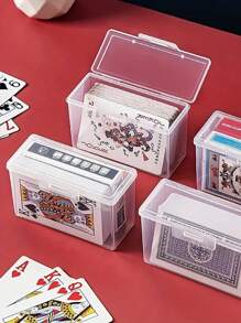 1/2 pièces Boîte de cartes à jouer, étui clair de jeu de cartes, deux images de pokers peuvent être placées (sans cartes), cadeau de Noël, d'Halloween et de Thanksgiving