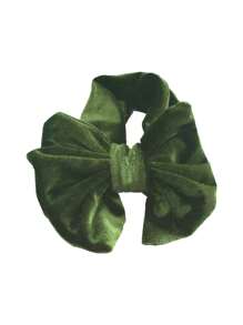 1入組可愛的絲絨頭箍,帶有雙層蝴蝶結,適用於兒童髮飾配件 - 綠色 - 查看 3