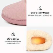 Women's Bootie Slippers Ladies House Shoes With Bedroom Memory Foam And Indoor Outdoor Rubber Sole - Hồng - Xem 4