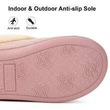 Women's Bootie Slippers Ladies House Shoes With Bedroom Memory Foam And Indoor Outdoor Rubber Sole - Hồng - Xem 6