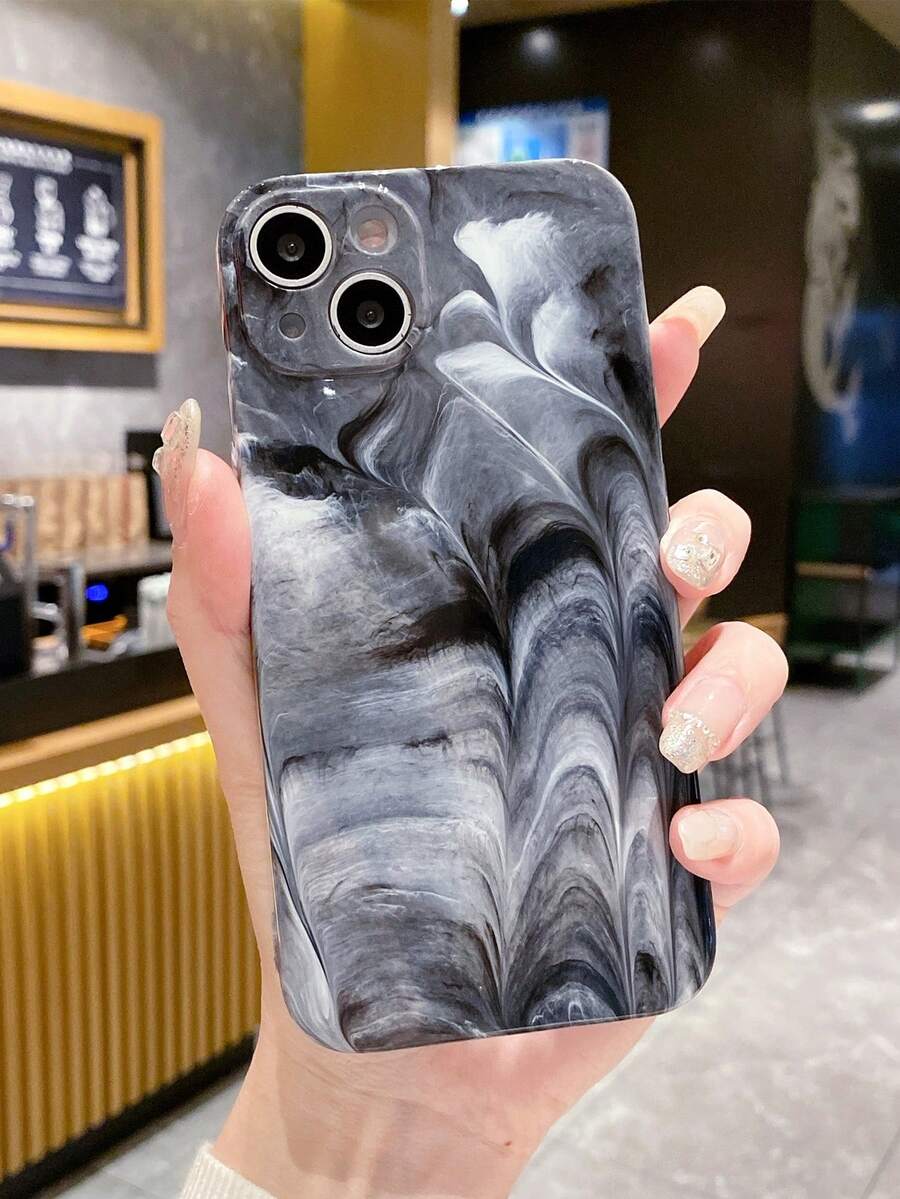 A Niche Fashionable And Simple Fine-Pore Marble Pattern Soft Mobile Phone Case Compatible With IPhone. Each Mobile Phone Case Has A Different Texture And Is Unique. - Multicolor - View 1