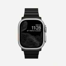 1入組採用純鈦合金製成的黑色寬錶帶，適用於Apple Watch Ultra系列，包括錶帶，適用於Apple Watch S9和Ultra 2的鈦金屬外殼和屏幕保護貼，創意男士風格，49毫米適用於Apple Watch S8/7/Se - 黑色 - 查看 8
