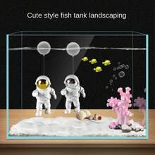 Floating Astronaut Fish Tank Decoration Aquarium Ornament, With Space Figure And Micro Landscape - Multicolor - View 4