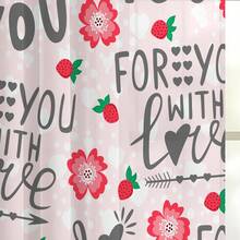 2入組情人節主題印花透明窗簾,帶插袋,適用於家居裝飾-臥室、辦公室、廚房、客廳、書房 - 彩色 - 查看 4