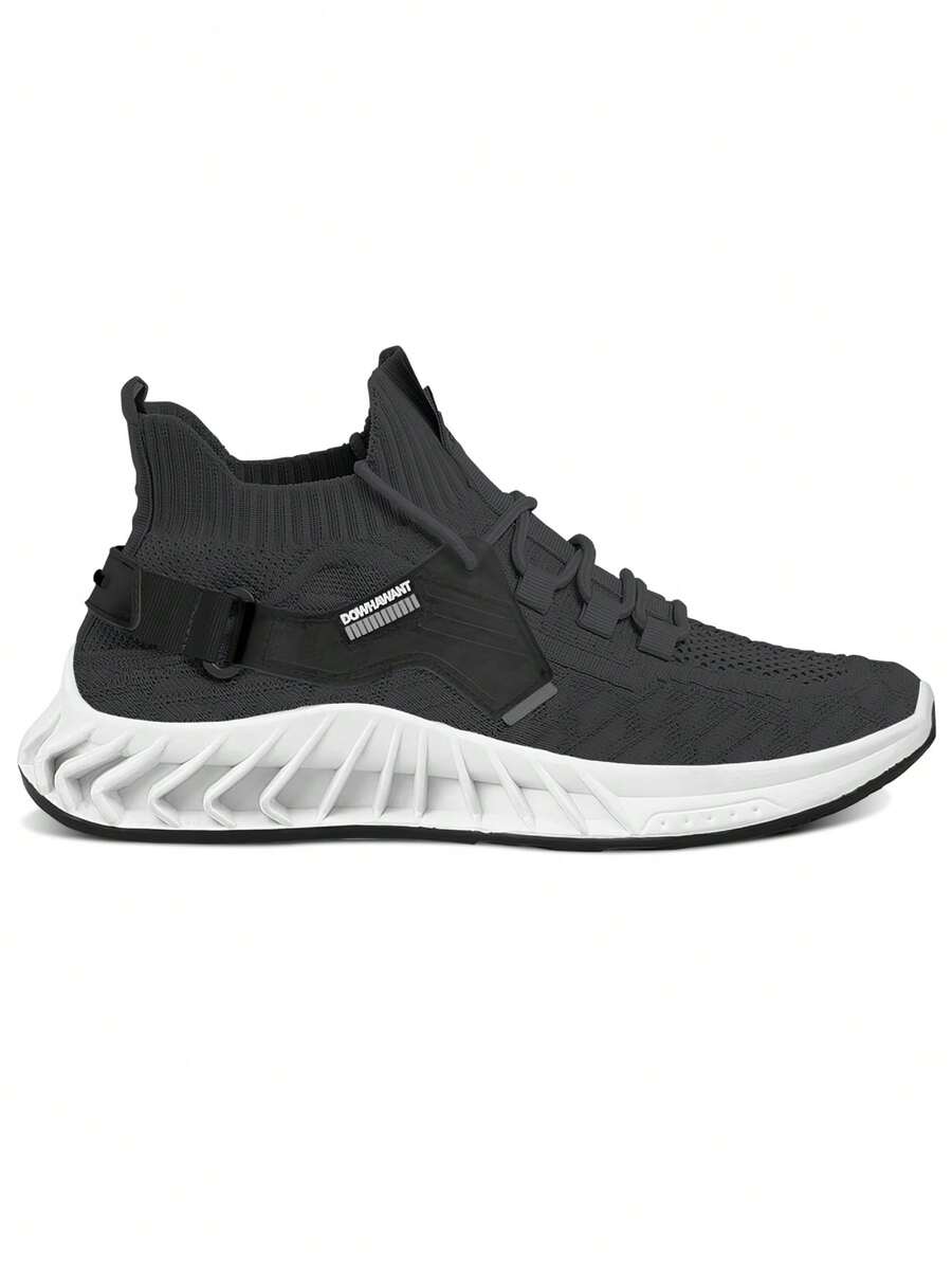 Tenis Deportivos De Hombre Para Correr Casuales Moda - Gris Oscuro - Ver 1