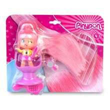 Pinypon Súper Melena Pelo Rosa, Mini Figura con el Pelo Largo, Muñeca para Hacer Peinados, con 1 Silla de Peluquería y 3 Accesorios para Jugar y Peinar, Desde 4 Años, Famosa (PNY32100) - Multicolor - Ver 3