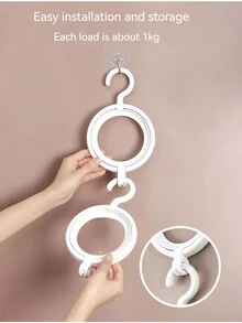 1/2/3個組合衣帽鉤 家用衣櫃帽收納架多功能門背簡約衣帽鉤 - 白色 - 查看 4