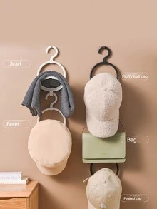1/2/3個組合衣帽鉤 家用衣櫃帽收納架多功能門背簡約衣帽鉤 - 白色 - 查看 1