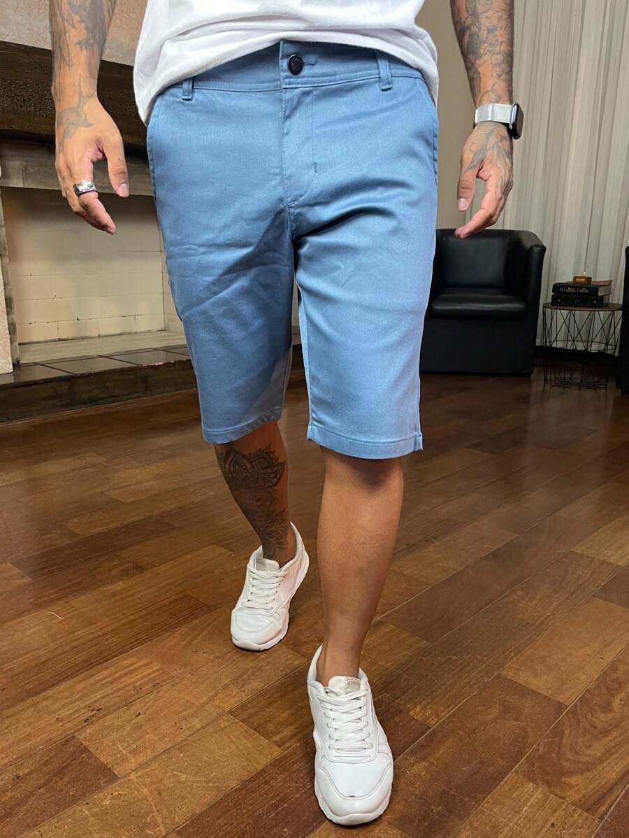 Men Shorts - Baby Blue - View 1