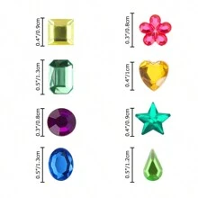 803 pièces Autocollants de pierres précieuses pour l'artisanat de la Fête des Mères, autocollants de strass autoadhésifs, autocollants de diamants plats scintillants pour cartes de vœux DIY, confection de bijoux, cadeaux - 8 feuilles de formes, tailles et couleurs assorties