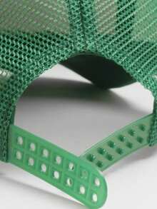 1pc Unisex Stylish Sponge Printed Baseball Cap With Adjustable Strap And Blank Front, Suitable For Daily Wear All Year Round - Dark Green White - View 3