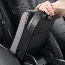 1入31*21cm汽車中央扶手套記憶棉汽車扶手墊人造革中控台保護套靠枕適用於SUV車輛 - 黑色 - 查看 7