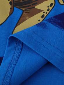 Toddler Boys' Winter Cartoon Dinosaur Printed Long Sleeve T-Shirt, - Blue - View 6