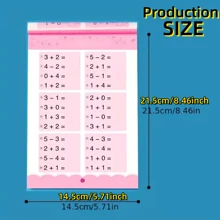 80 Pages Of Arithmetic Flashcards For Addition And Subtraction Practice Within 20, Kindergarten Early Education Math Exercise BookSchool, Student,Stationery,School Supplies - Hot Pink - View 2