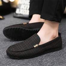 1雙新款透氣帆布男士休閒鞋,韓版無帶便鞋 - 黑色 - 查看 4