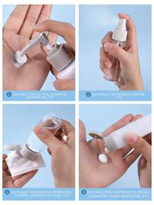 9入組旅行空瓶套裝,包括30ml/50ml/75ml透明便攜瓶,乳液&化妝品&洗髮水容器,可摺疊梳子,旅行必備 - 淺灰色 - 查看 3