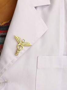 蛇和翅膀圖案時尚胸針與徽章,適合佩戴或作為禮物（隨機顏色） - 白色滴釉2 - 查看 11