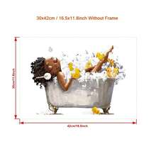 1 Miếng Tắm rửa tranh sơn dầu Bức tranh Treo tranh , Đẹp Afro   Bong bóng Tắm Cao su Dễ thương Boho Hình minh họa , Phòng tắm SPA Người làm đẹp Đồ trang trí Treo tranh Không có khung - Nhiều màu - Xem 2