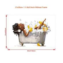 1 Miếng Tắm rửa tranh sơn dầu Bức tranh Treo tranh , Đẹp Afro   Bong bóng Tắm Cao su Dễ thương Boho Hình minh họa , Phòng tắm SPA Người làm đẹp Đồ trang trí Treo tranh Không có khung - Nhiều màu - Xem 3