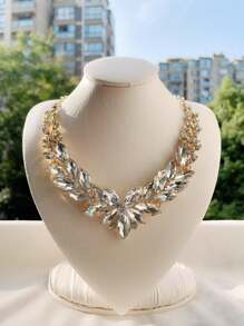 1 Peça Colar De Casamento De Cocktail De Babador De Cauda De Festa Fashionova Feminino, Elegante, Decorado Com Strass