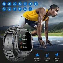 LIGE Reloj Inteligente Lige Con Llamadas, Música, Detección De Frecuencia Cardíaca, Detección De Presión Arterial, Detección De Oxígeno En Sangre, Detección De Frecuencia Cardíaca Todo El Día, Pantalla De Tiempo, Cuenta De Pasos, Calorías, Distancia, Tiempo De Sueño, Pantalla De Encendido Y Apagado, Cronómetro, Modo Deportivo Múltiple