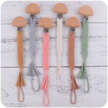 1 Pièce Nouveau Style Enfants Anti-chute Bois Arc-en-ciel Clip Pour Artisanat, Innovant Dessin Animé Conception Diy Fait Main Tissé Corde Bijoux