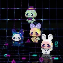 843 件精靈可愛夜貓和輕兔積木玩具,桌面裝飾,減壓拼圖玩具,生日派對禮物 - 藏蓝色 - 查看 5