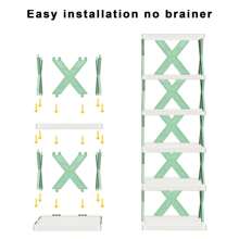 Estantería para zapatos de 6/5/4 pisos para entrada estrecha, estantería de almacenamiento de zapatos vertical multicapa creativa, estantería de zapatos independiente ahorradora de espacio para el pasillo del hogar, pequeño gabinete para zapatos económico para dormitorio y entrada, estantería para zapatos plegable sin instalación - Verde - Ver 4