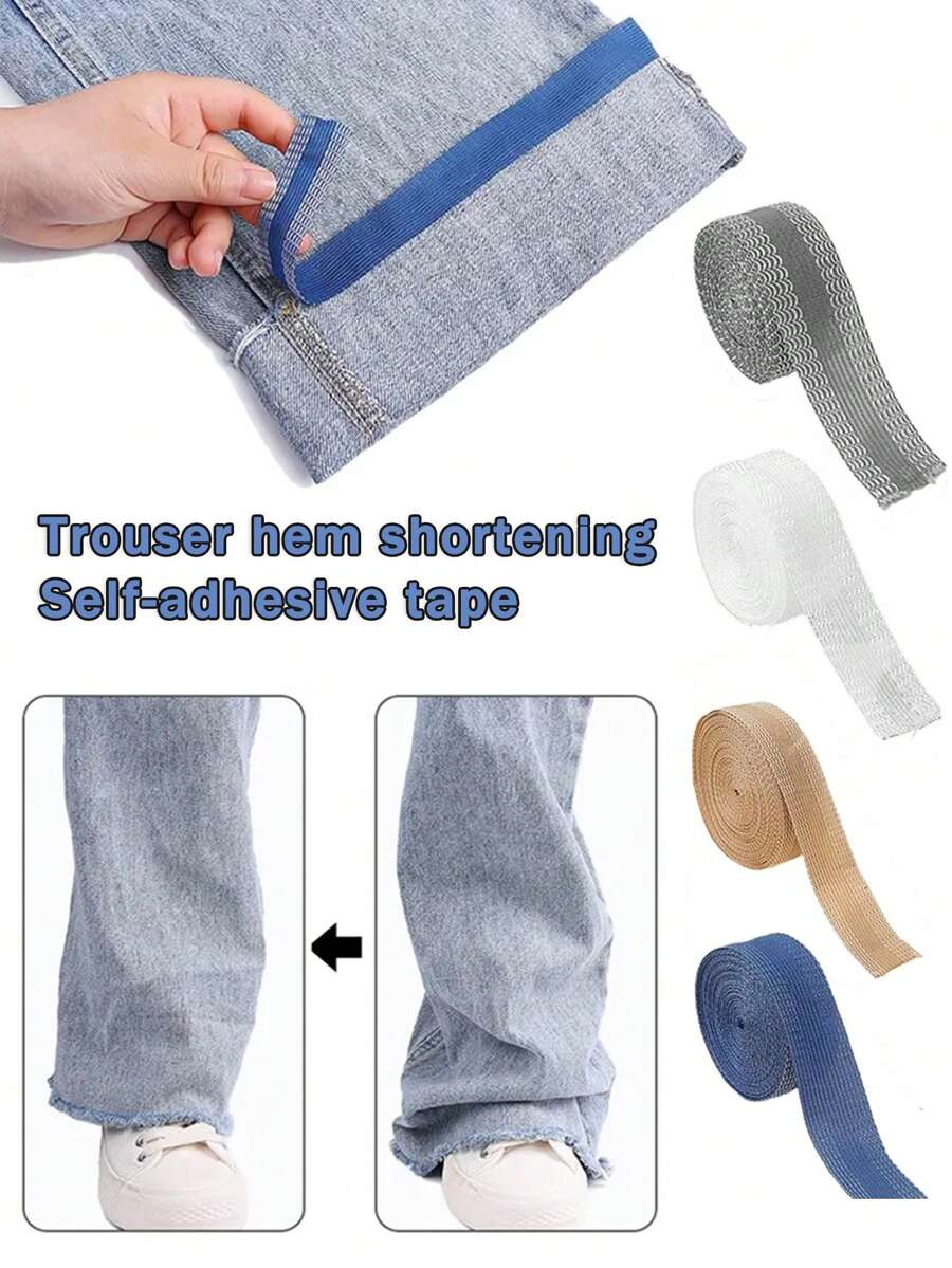 1/2/5/10米褶邊膠帶,自粘熱熔膠衣料帶,適用於裤子、裙子、牛仔褲 Diy縫製用具