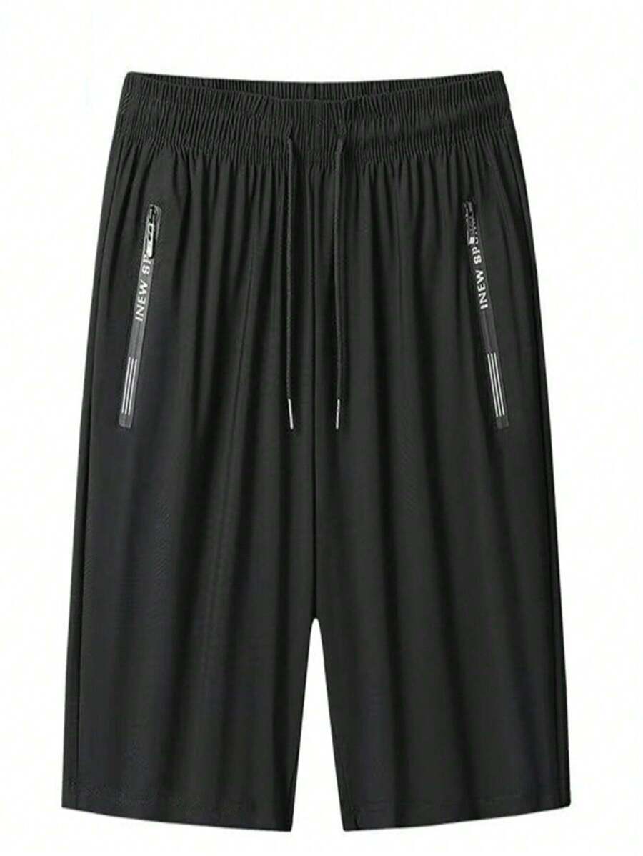 男友风男士运动短裤 - 黑色 - 查看 1