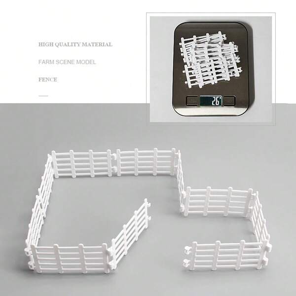 Ensemble De Jouets D'accessoires De Panneau De Clôture De Corral De 10 Pièces, Jouets De Clôture En Plastique Pour Modèles De Chevaux D'animaux De Ferme D'écurie De Paddock De Grange, Décor Scène Sanbox