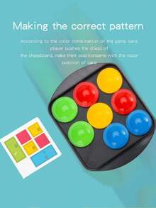 1入組休閒桌面遊戲套裝,包括按鈕、互動遊戲和棋盤,顏色隨機發送 - 彩色 - 查看 5