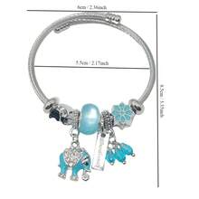 1個女士時尚合金和不銹鋼手鍊,有大象吊墜,可調式,適合日常佩戴 - 紅色 - 查看 8