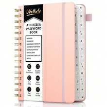 Spiral Address Book With Alphabetical Tabs, Leather Password Book, Address Organizer Telephone Notebook Journal Keep Contact Safe Hardcover Large Print For Seniors Home Office 5.8″*8.2″ - 玫瑰金色 - 查看 1