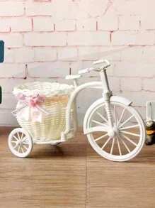 Bicycle Shaped Flower Pot. 1 Beautiful Aesthetic Bicycle Design Pot, For Artificial Flowers. Ideal For Indoor Or Outdoor Decoration, Centerpiece, Home Ornament, Office, School Or Event. Random Color Sent. - 彩色 - 查看 1