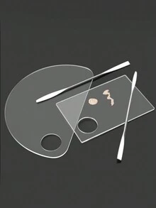 1入組化妝用粉底調色盤,亞克力透明材質 - 無色 - 查看 3