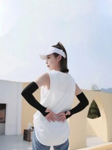 Mangas de protección solar deportivas anti UV, 1 par de mangas de protección solar para brazos - Negro - Ver 6