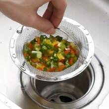 1pc, Kitchen Sink Strainer, Sink Strainer Basket With Handle, 2.95" Diameter, Waste Food Catcher - Silver - View 3