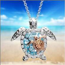 1pc New Ocean Turtle pendant Necklace - Multicolor - View 2