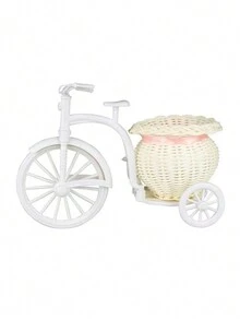 Bicycle Shaped Flower Pot. 1 Beautiful Aesthetic Bicycle Design Pot, For Artificial Flowers. Ideal For Indoor Or Outdoor Decoration, Centerpiece, Home Ornament, Office, School Or Event. Random Color Sent. - 彩色 - 查看 2