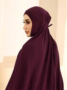 1套女士cey透氣禱告日用頭巾,適合做頭巾 - 酒紅色 - 查看 4
