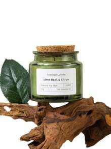 1入組家用ins風格清新優雅綠色玻璃杯大豆蠟燭,適用於婚禮香氛 - 森系香氛蠟燭 - 查看 7