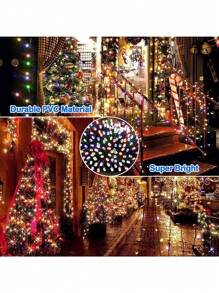 1入戶外太陽能串燈，5米/20燈，7米/50燈，12米/100燈，22米/200燈，8種模式顏色，IP65防水太陽能裝飾串燈，適用於庭院、花園、柵欄、陽台、路徑、派對裝飾、裝飾燈。户外照明 - 彩色 - 查看 3