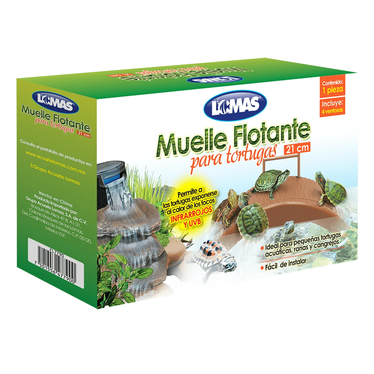 Lomas Muelle Flotante para Tortugas de 21 Centímetros - Caqui - Ver 1