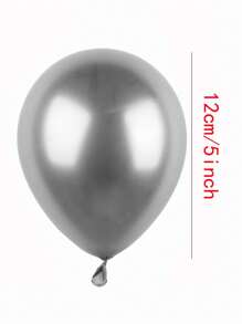 20pcs 5inch/12cm Mini Metallic Latex Balloons, Wedding/Birthday Party Decoration, Christmas - Silver - View 6