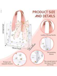 1pc/5pcs/10pcs Party Gift Handheld Ribbon Bag, Reusable Pvc Waterproof Material - Multicolor - View 4