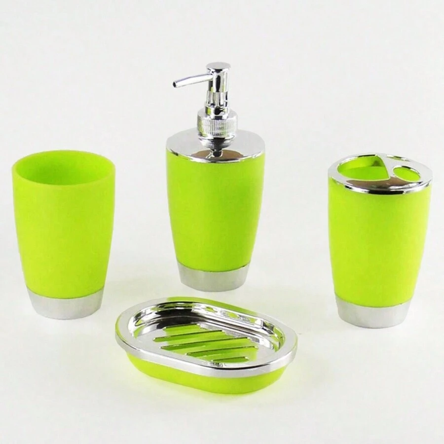 4 件套,浴室配件套裝,皂液器,肥皂盒,牙刷架,牙刷杯玻璃杯,禮品套裝浴室配件套裝齊全,生日、節日、喬遷、聖誕禮物套裝,5 種顏色可選