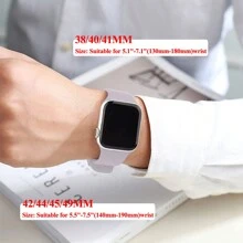 Silicone Sports Watch Band, Compatible With 40mm, 38mm, 41mm, 44mm, 45mm, 46mm, 42mm, 49mm Sizes, S/M, Unisex, Lavender Soft Waterproof Strap, Replaceable Sports Band, Compatible With Ultra, Series 10, 9, 8, 7, 6, 5, 4, 3, 2, 1, SE, Ideal Gift For Back To School Students - Dusty Purple - View 2