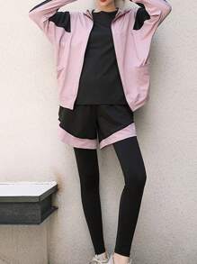 Set Yoga Di 5 Stili Universitari, Tuta Sportiva Per Esterni Da Palestra Jogging, A Maniche Lunghe E Pantaloni Lunghi Con Protezione Solare